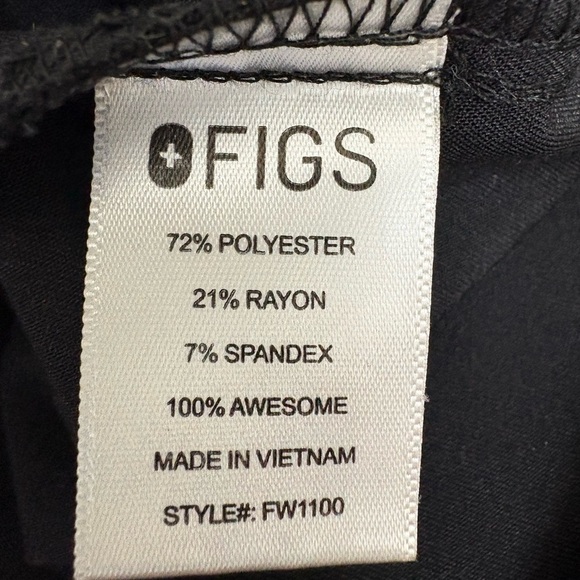 FIGS Black Casma Three-Pocket Scrub Top | Size XL - Picture 7 of 10